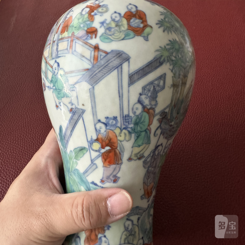清中期 斗彩百子闹元宵图梅瓶 - 图8